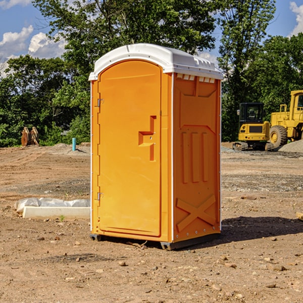 how often are the porta potties cleaned and serviced during a rental period in Gill